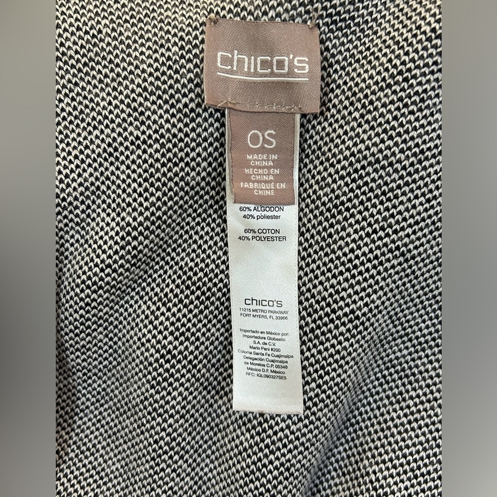 Chicos Poncho Wrap Size Os Color Block Back Brown… - image 7